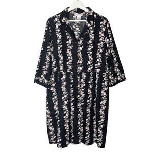 Original Lanz of Salburg Vintage Black Floral button down dress - XL